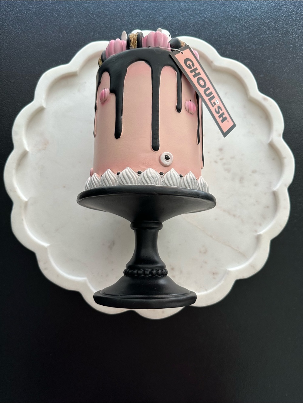 Elegant Halloween Drip Cake Stand